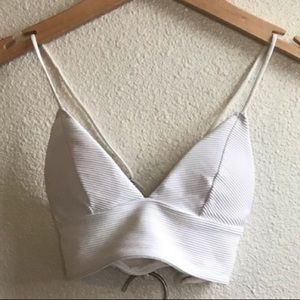 Ribbed White Bikini Top